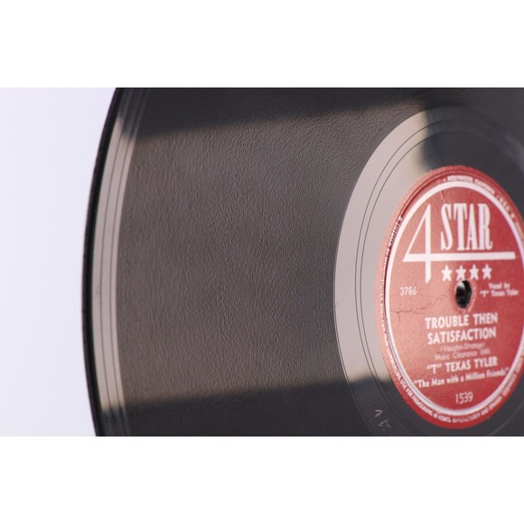 T. Texas Tyler Trouble Then Satisfaction / Solitaire 1950 10" 78 rpm Record 1539 - Picture 10 of 16